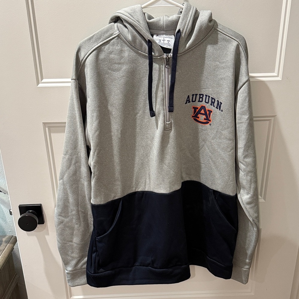 Auburn Men's Gray and Navy Hoodie